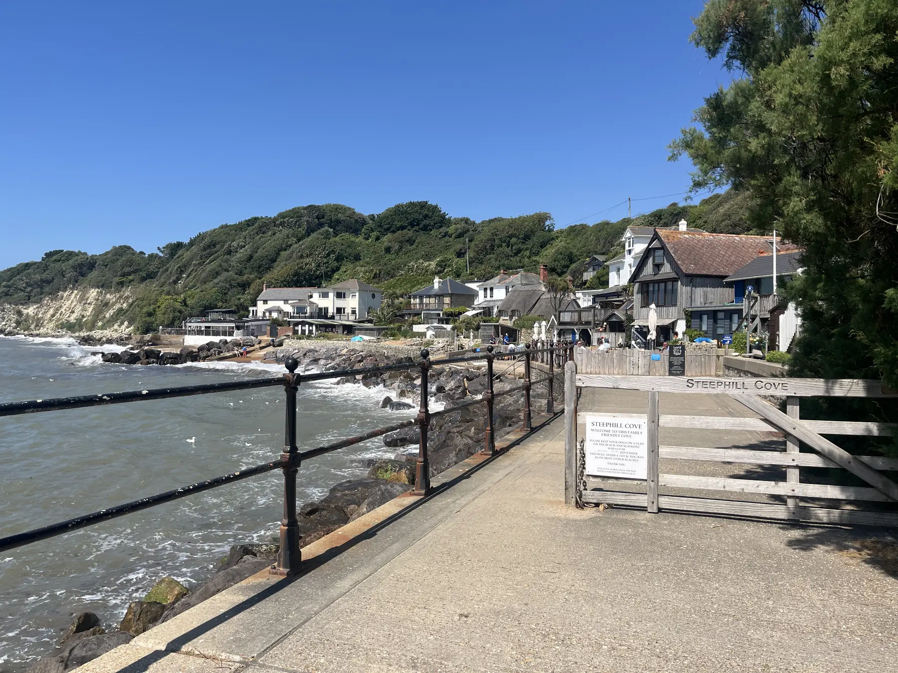 The path approaching Steephill Cove with the sea beyond